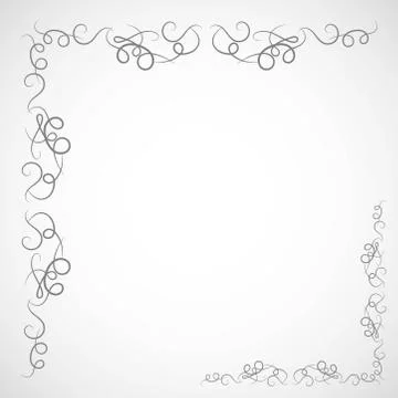 Fancy frame border with decorative ornament. Vector illustration Stock Illustration