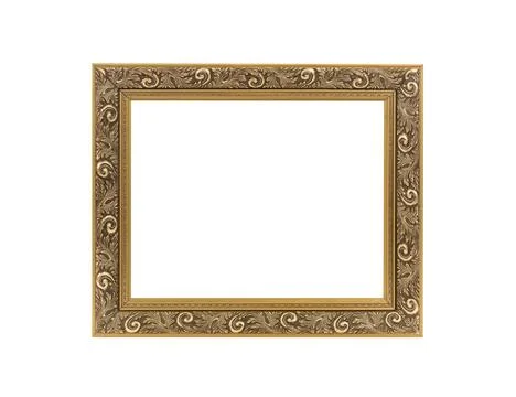 Fancy Gold Frame Isolated Cut Out Stock Photos