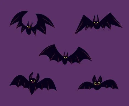 Fancy Halloween Bats Collection Stock Illustration