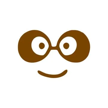 Fancy happy face doodle icon. Emoticon in hand drawn style isolated on white  Stock Illustration