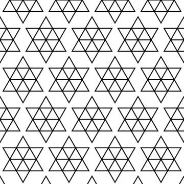 Fancy hexagonal linear star seamless design illustration. abstract geometric  Stock Illustration