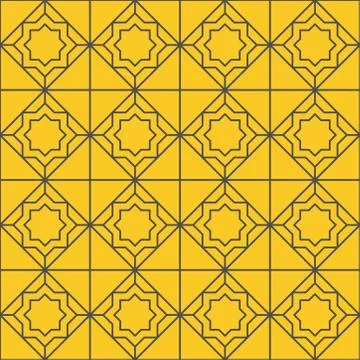 Fancy hexagonal linear star seamless design illustration. abstract geometric  Stock Illustration