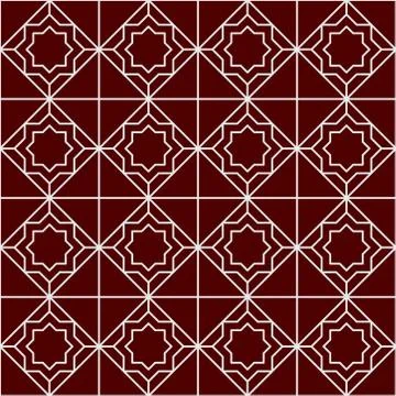 Fancy hexagonal linear star seamless design illustration. abstract geometric  Stock Illustration