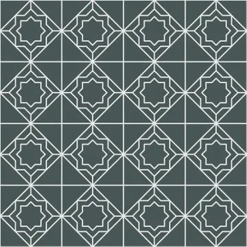 Fancy hexagonal linear star seamless design illustration. abstract geometric  Stock Illustration