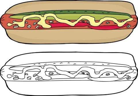 Fancy hot dog Stockillustratie