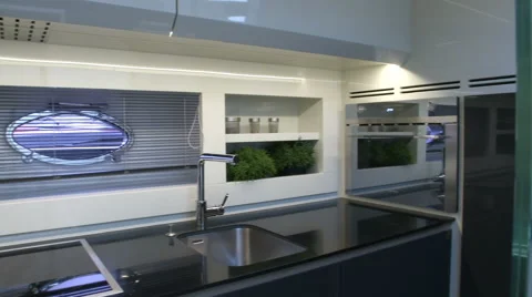 Fancy kitchen on a yacht Stock Footage 68457325