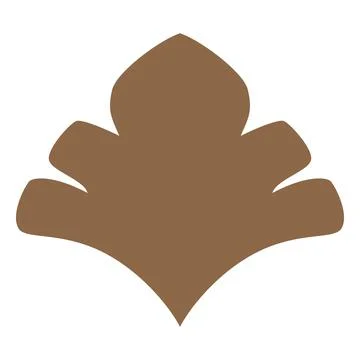 Fancy leaf decorative vector element, flower petal ornament, brown vintage Stock Illustration