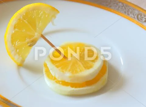 Fancy lemon, three slices. Stock Photos