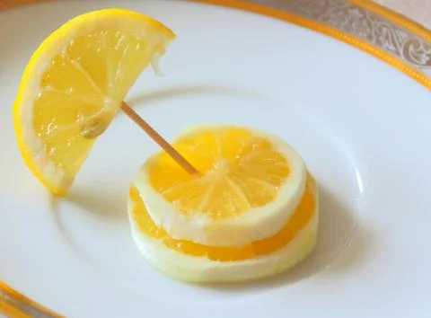 Fancy lemon, three slices. Foto stock