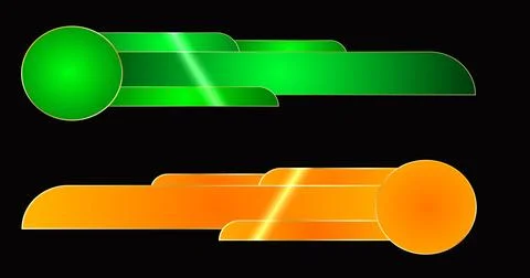 Fancy lower third pack in high resolution. Cool-designed green and orange c.. Stock Illustration