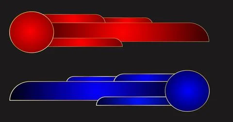 Fancy lower third pack in high resolution. Cool-designed red and blue color.. Stock Illustration