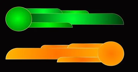 Fancy lower third pack in high resolution. Cool-designed green and orange c.. Stock Illustration