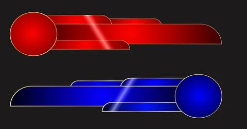 Fancy lower third pack in high resolution. Cool-designed red and blue color.. Stock Illustration