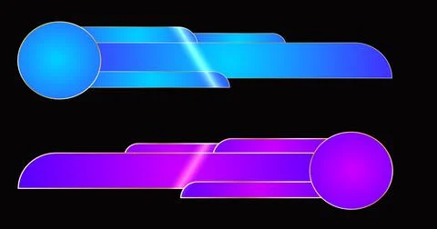 Fancy lower third pack in high resolution. Cool-designed blue and purple co.. Stock Illustration