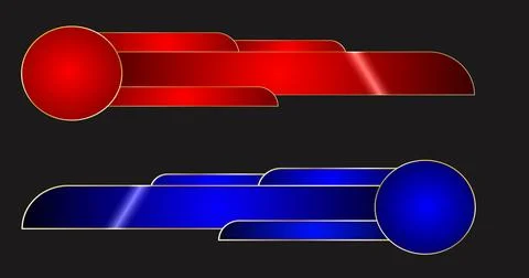 Fancy lower third pack in high resolution. Cool-designed red and blue color.. Stock Illustration