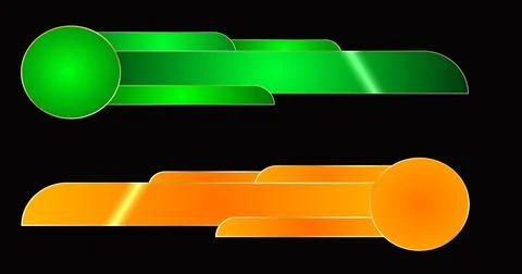 Fancy lower third pack in high resolution. Cool-designed green and orange c.. Stock Illustration