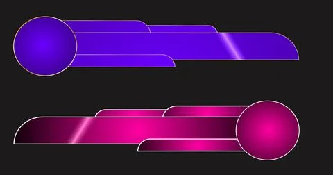 Fancy lower third pack in high resolution. Cool-designed pink and purple co.. Stock Illustration