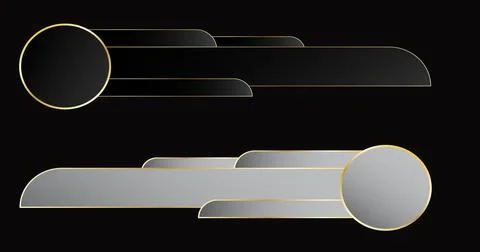 Fancy lower third pack high resolution. Cool-designed golden lower third pa.. Stock Illustration
