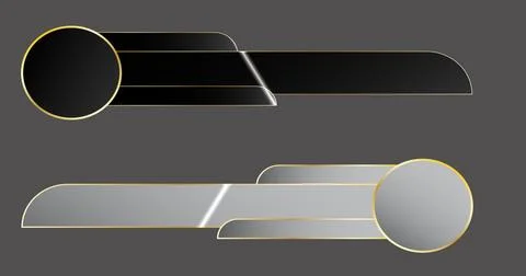 Fancy lower third pack high resolution. Cool-designed golden lower third pa.. Stock Illustration
