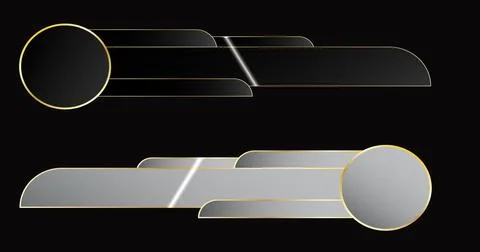Fancy lower third pack high resolution. Cool-designed golden lower third pa.. Stock Illustration