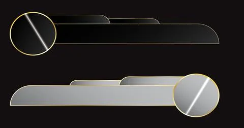 Fancy lower third pack high resolution. Cool-designed golden lower third pa.. Stock Illustration
