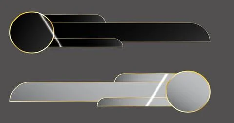 Fancy lower third pack high resolution. Cool-designed golden lower third pa.. Stock Illustration