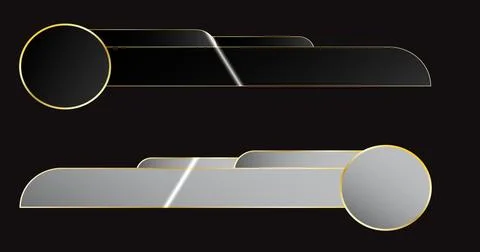 Fancy lower third pack high resolution. Cool-designed golden lower third pa.. Stock Illustration