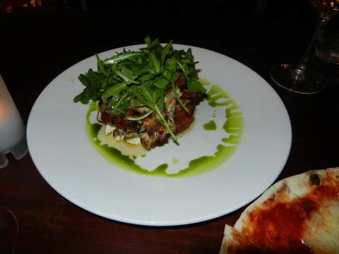 Fancy meal on a dinner table Stock-Fotos