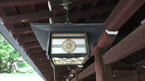 Fancy Ornate Japanese Lantern Light At Shrine Stock Footage 46465232