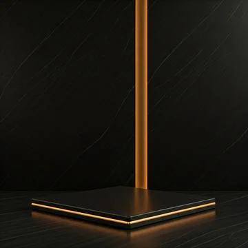 A fancy podium on a dark background for product display Stock Photos