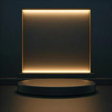 A fancy podium on a dark background for product display Stock Photos