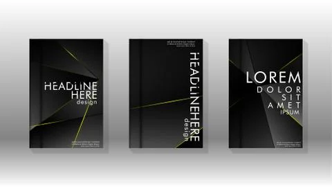 Fancy polygon cover pattern background design. yellow triangle line Illustrazione stock