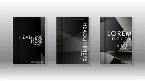 Fancy polygon cover pattern background design. yellow triangle line Stock Illustration