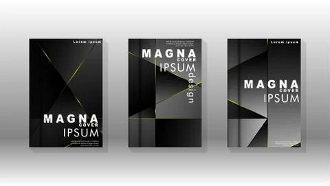 Fancy polygon cover pattern background design. yellow triangle line Stock Illustration