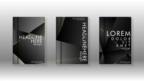 Fancy polygon cover pattern background design. yellow triangle line Stock Illustration