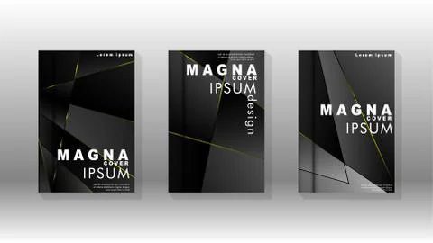 Fancy polygon cover pattern background design. yellow triangle line Stock Illustration