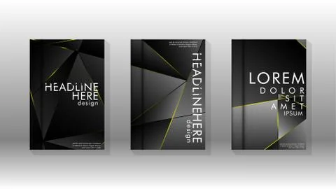 Fancy polygon cover pattern background design. yellow triangle line Stock Illustration