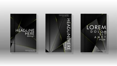 Fancy polygon cover pattern background design. yellow triangle line Stock Illustration