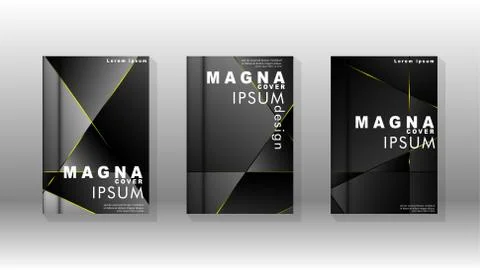 Fancy polygon cover pattern background design. yellow triangle line Stock Illustration