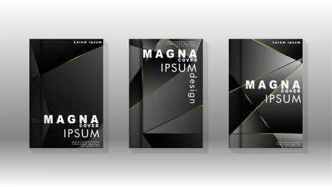 Fancy polygon cover pattern background design. yellow triangle line Stock Illustration