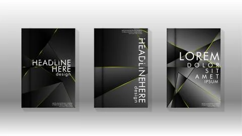 Fancy polygon cover pattern background design. yellow triangle line Stock Illustration