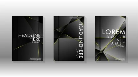 Fancy polygon cover pattern background design. yellow triangle line Illustrazione stock