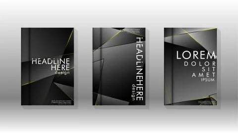 Fancy polygon cover pattern background design. yellow triangle line Illustrazione stock