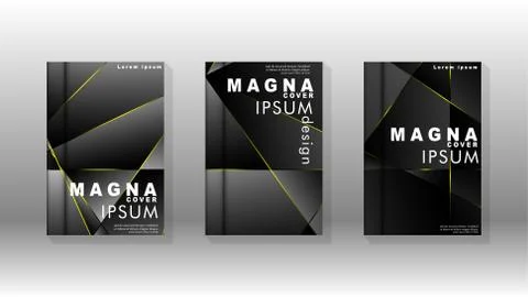 Fancy polygon cover pattern background design. yellow triangle line Stock Illustration