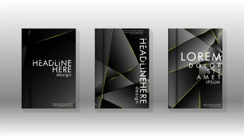 Fancy polygon cover pattern background design. yellow triangle line Stock Illustration