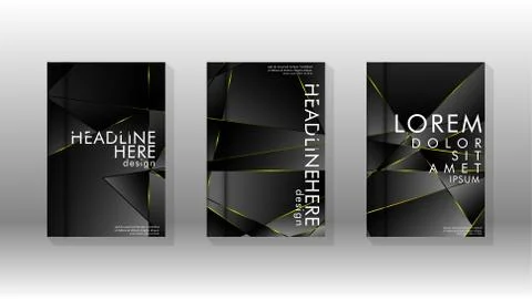 Fancy polygon cover pattern background design. yellow triangle line Stock Illustration