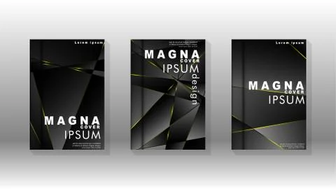 Fancy polygon cover pattern background design. yellow triangle line Stock Illustration