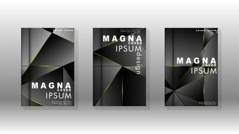 Fancy polygon cover pattern background design. yellow triangle line Stock Illustration