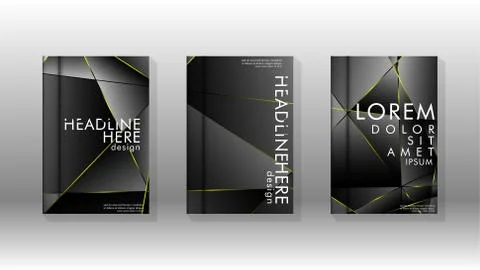 Fancy polygon cover pattern background design. yellow triangle line Stock Illustration