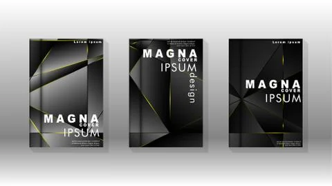 Fancy polygon cover pattern background design. yellow triangle line Stock Illustration